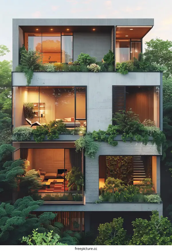 Modern Green Building Exterior Design