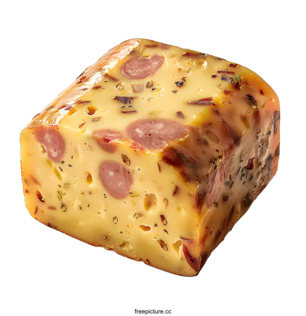 [Transparent Background PNG]Close-up of a block of cheese