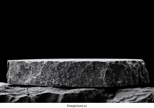 Abstract Dark Gray Stone Product Display Platform