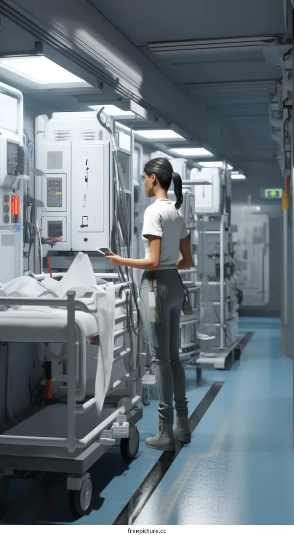 The hospital ward is full of patients