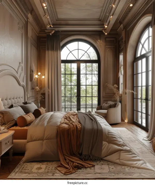 Elegant Bedroom Interior Design with Large Window