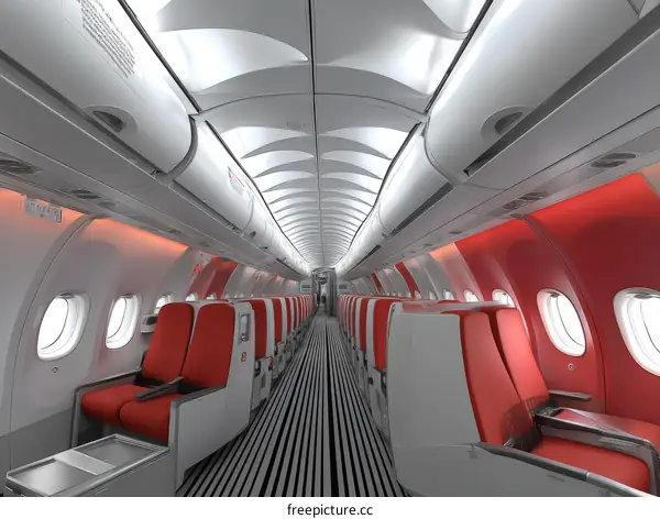 Modern Airplane Passenger Cabin Interior Design
