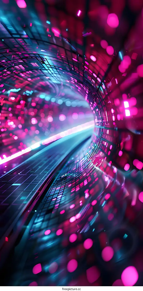Pink and Blue Futuristic Tunnel