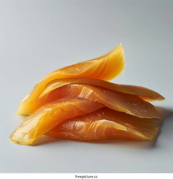Close-up of smoked salmon slices