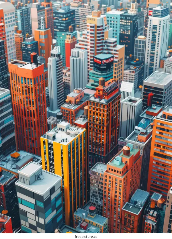 Vibrant City From An Aerial Perspective