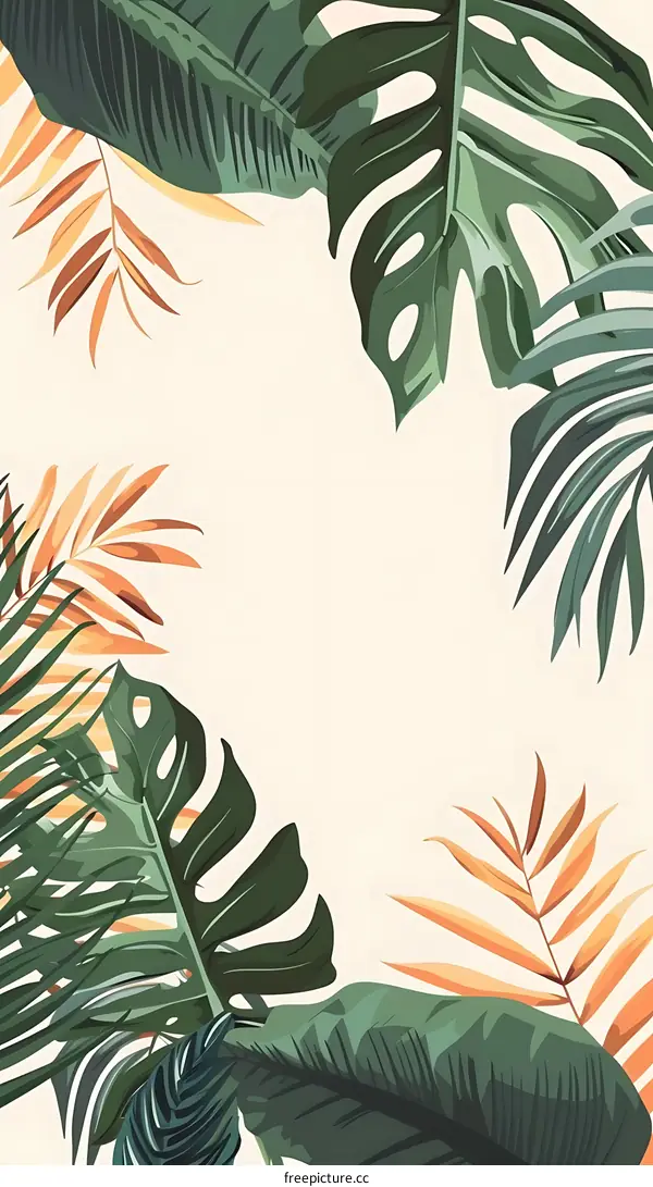 Tropical Leaves Background Design