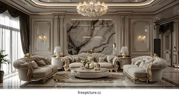 Modern Classic European Style Living Room Interior Design