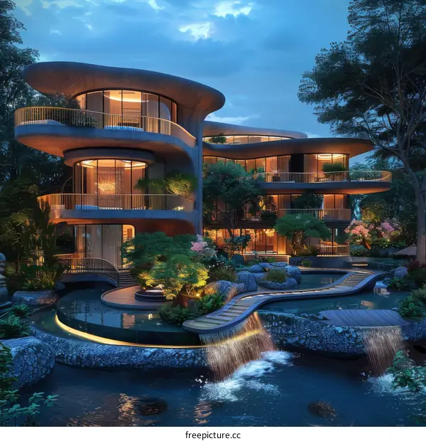 Modern House Architecture Seamlessly Integrated with Nature's Serenity