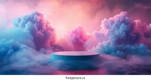 Abstract Cloud Scene with Podium