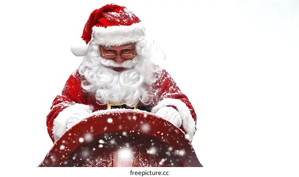 Santa Claus in Snowy Christmas Scene
