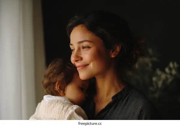 Mother and Child Bonding by the Window