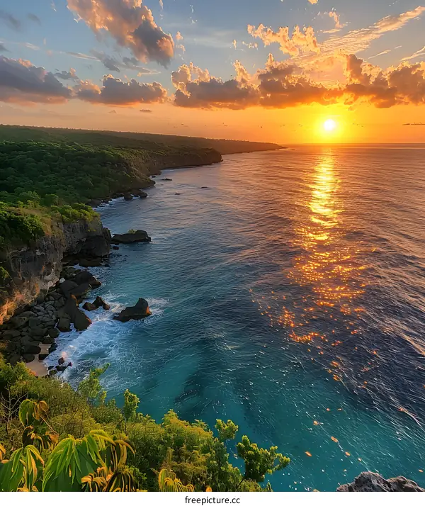 A beautiful sunset over the ocean