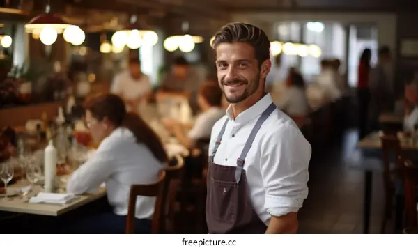 portrait of a male chef in a restaurant
