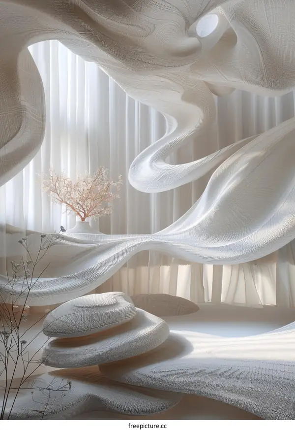 Abstract Interior Design with Flowing Forms