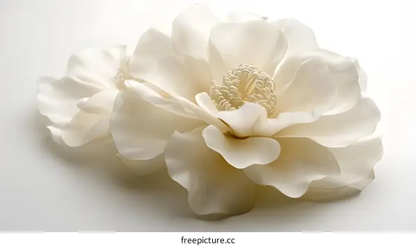 Beautiful white flower on white background