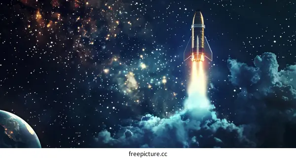 Rocket launch into space