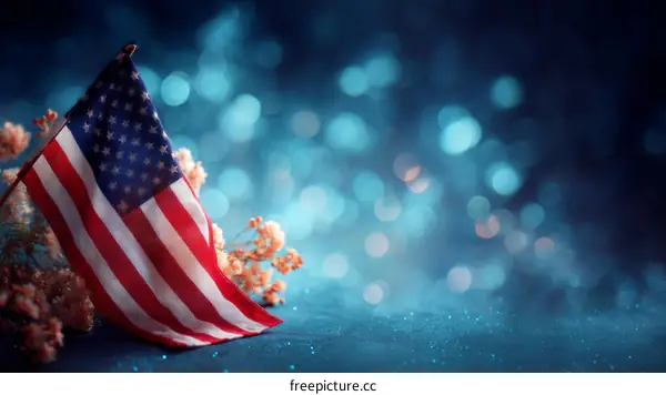 Patriotic American Flag on Festive Background