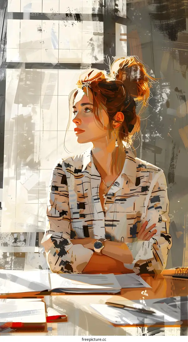 portrait of a young woman looking out the window