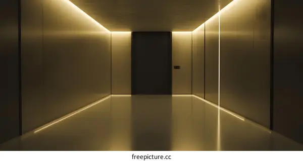 Minimalist Modern Design Interior Corridor With LED Lights