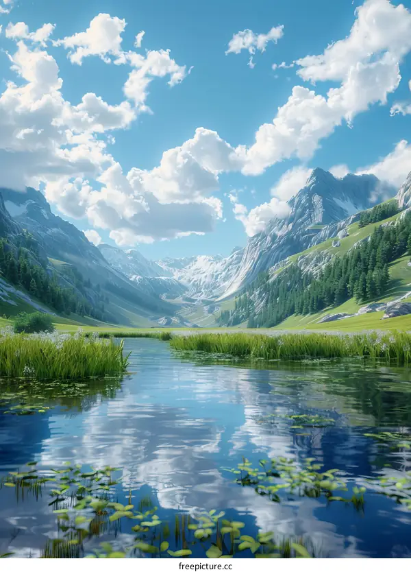 Majestic Mountain Landscape with Reflection