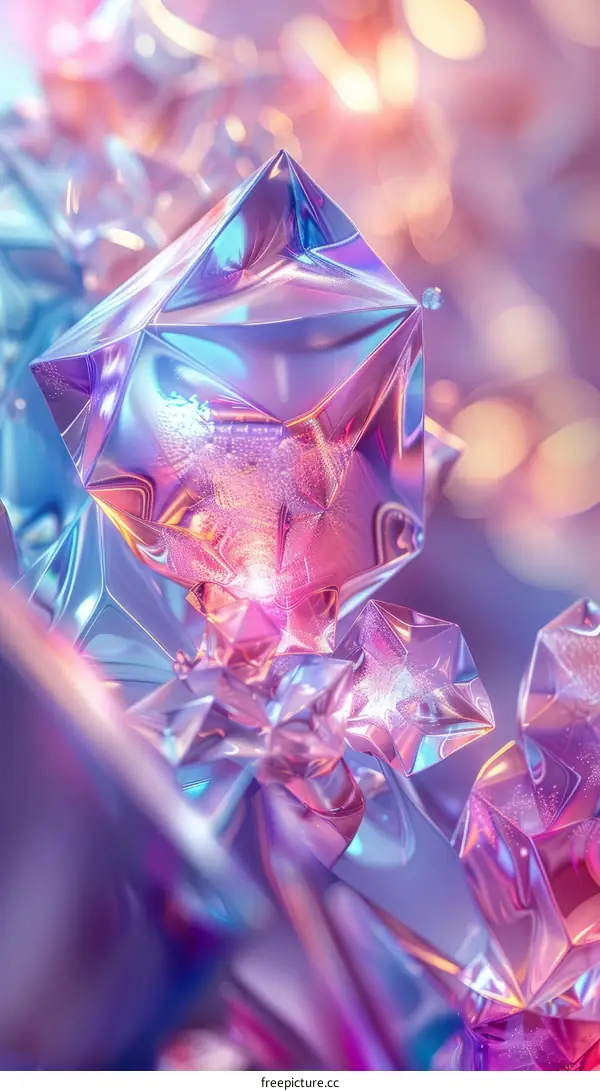 Sparkling Purple 3D Crystal