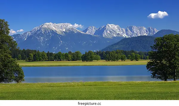 Majestic Mountain Landscape by the Lake