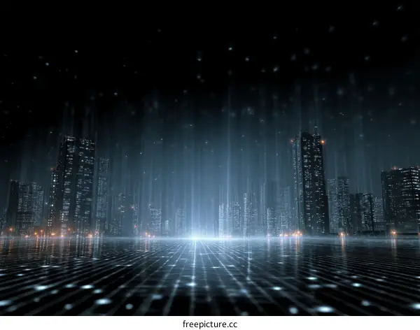 Futuristic Cityscape at Night