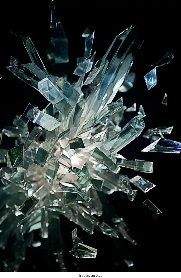 Crystal shards exploding upwards