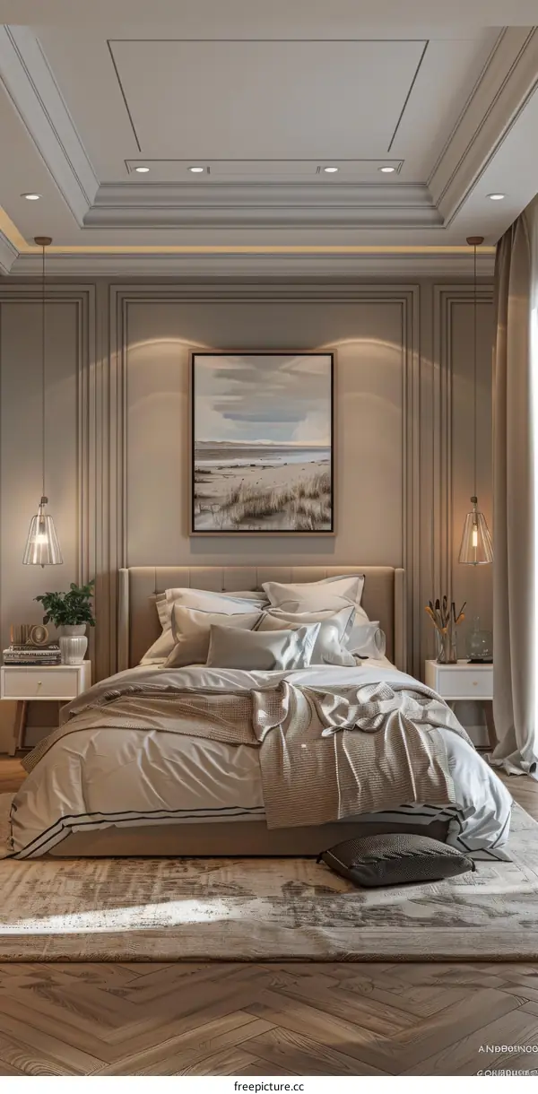 Elegant Bedroom Interior Design Illustration