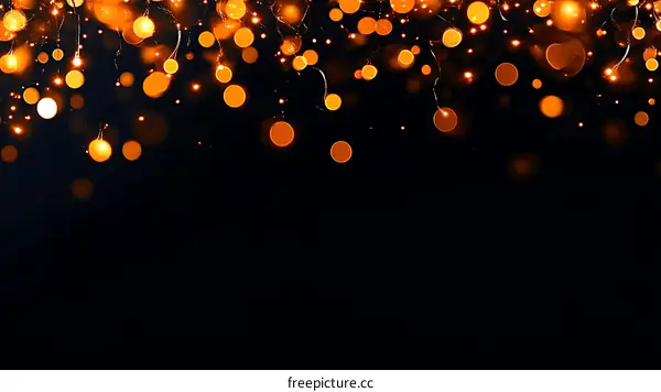 Abstract Bokeh Background with Warm Golden Lights