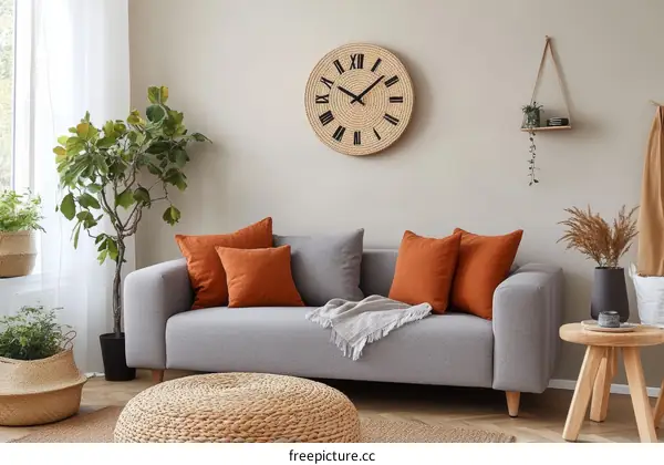 Cozy Living Room with Natural Decor