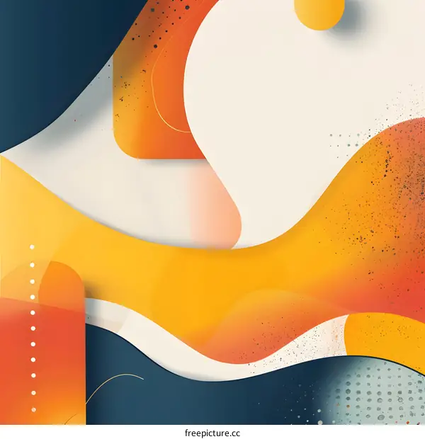 Abstract Orange Yellow And Blue Shapes Background