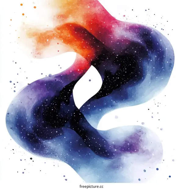Abstract Watercolor Galaxy Swirl Art