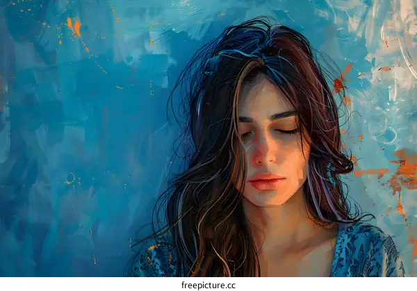 portrait of a beautiful woman with long dark hair