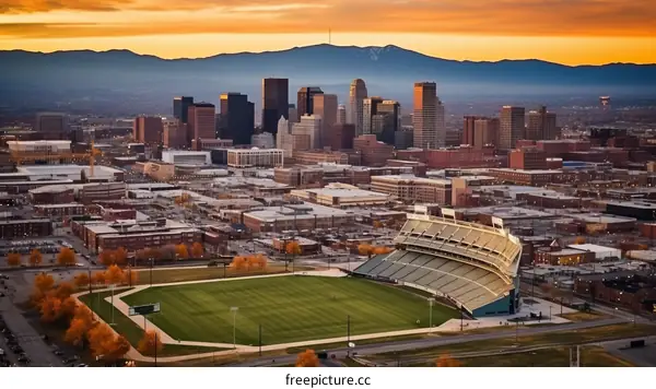 Aerial View of Denver's Baseball Stadium