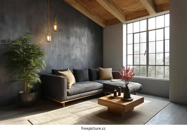 Modern Industrial Living Room Interior Design