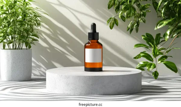 Botanical Mockup of a Dropper Bottle