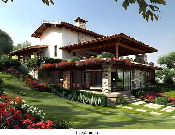 Modern Home with Landscaped Yard