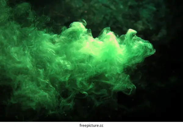 Abstract Green Smoke Art