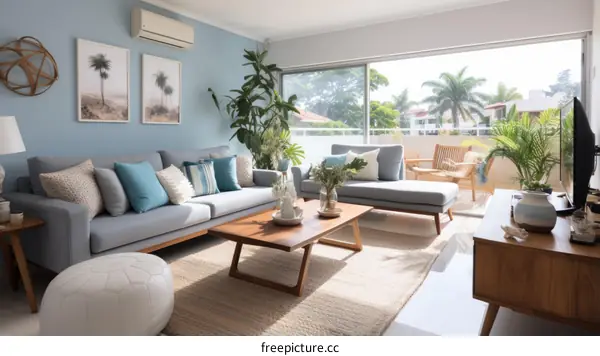 Bright and Airy Living Room With Modern Furnishings