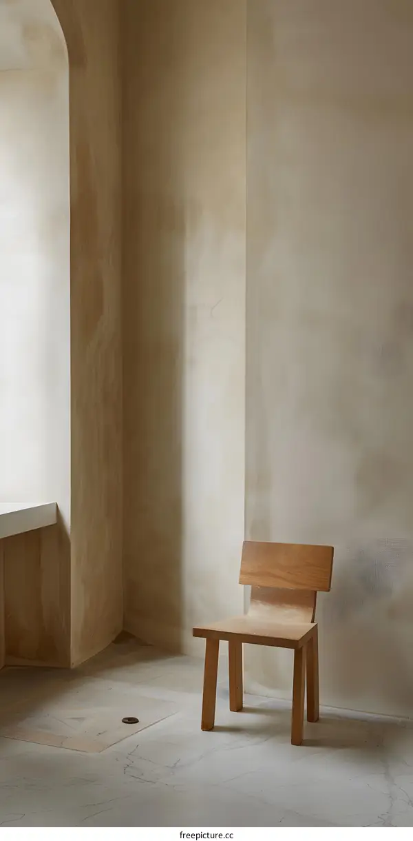 Wooden Chair in Minimalist Interior Design