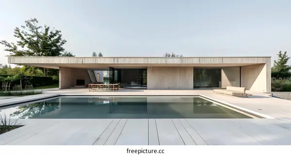 Modern Architecture with Swimming Pool and Deck