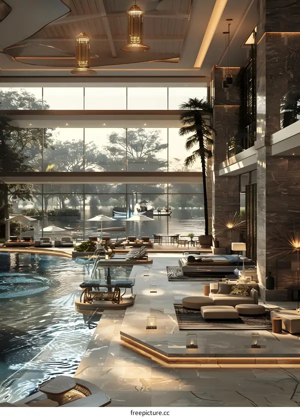 Indoor luxury swimming pool
