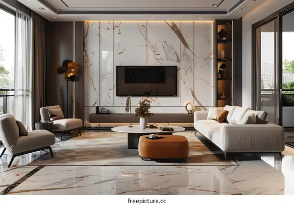 Modern minimalist style living room