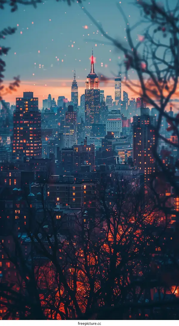 Nightfall Cityscape at Twilight
