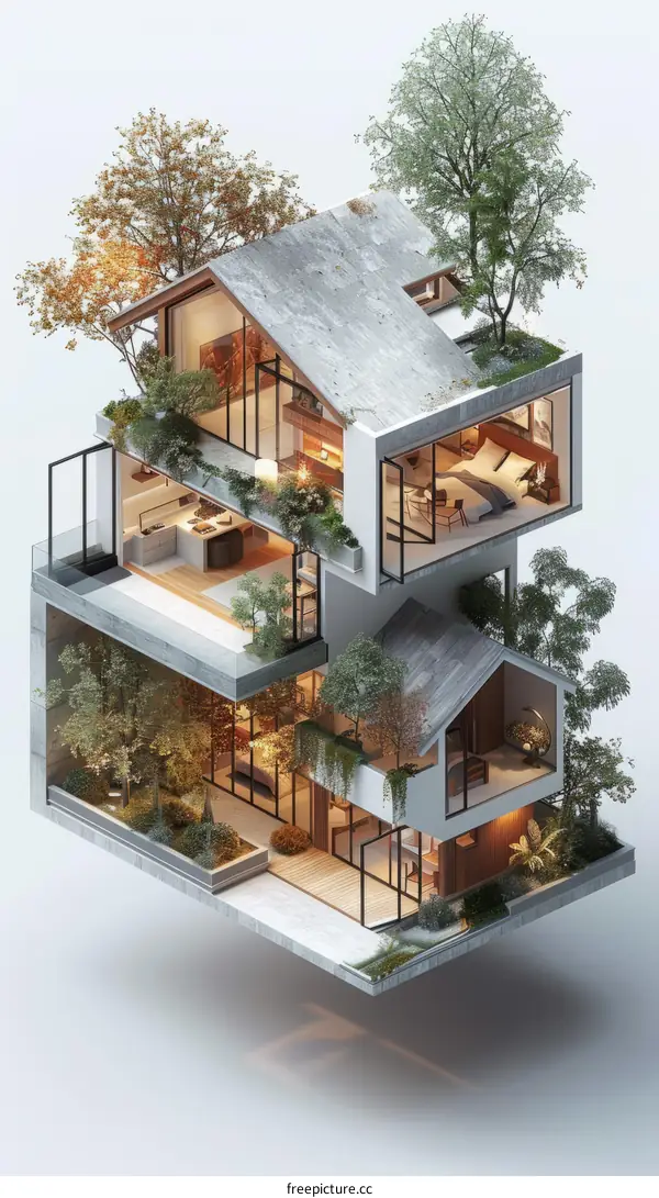 Three-Story Modern House