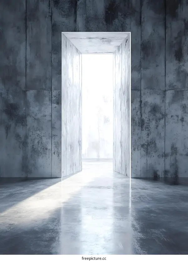 Concrete Room with Light at the End