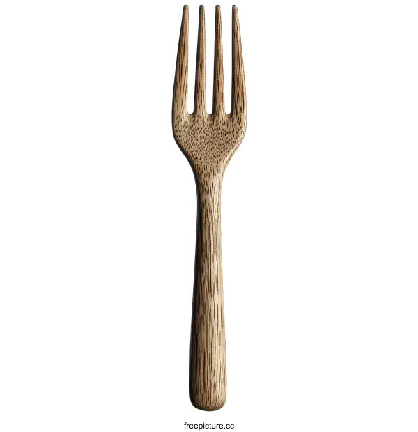 [Transparent Background PNG]Wooden Fork Utensil Design Close Up