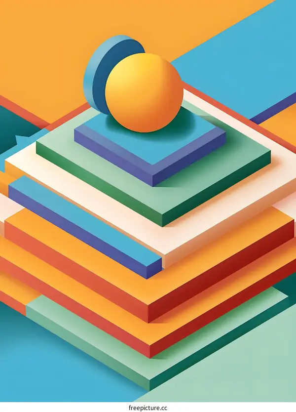 Abstract Geometric Shapes in Vibrant Colors