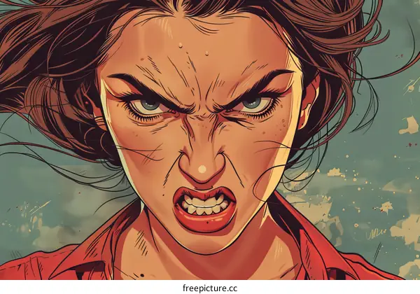 Close up of an angry looking woman